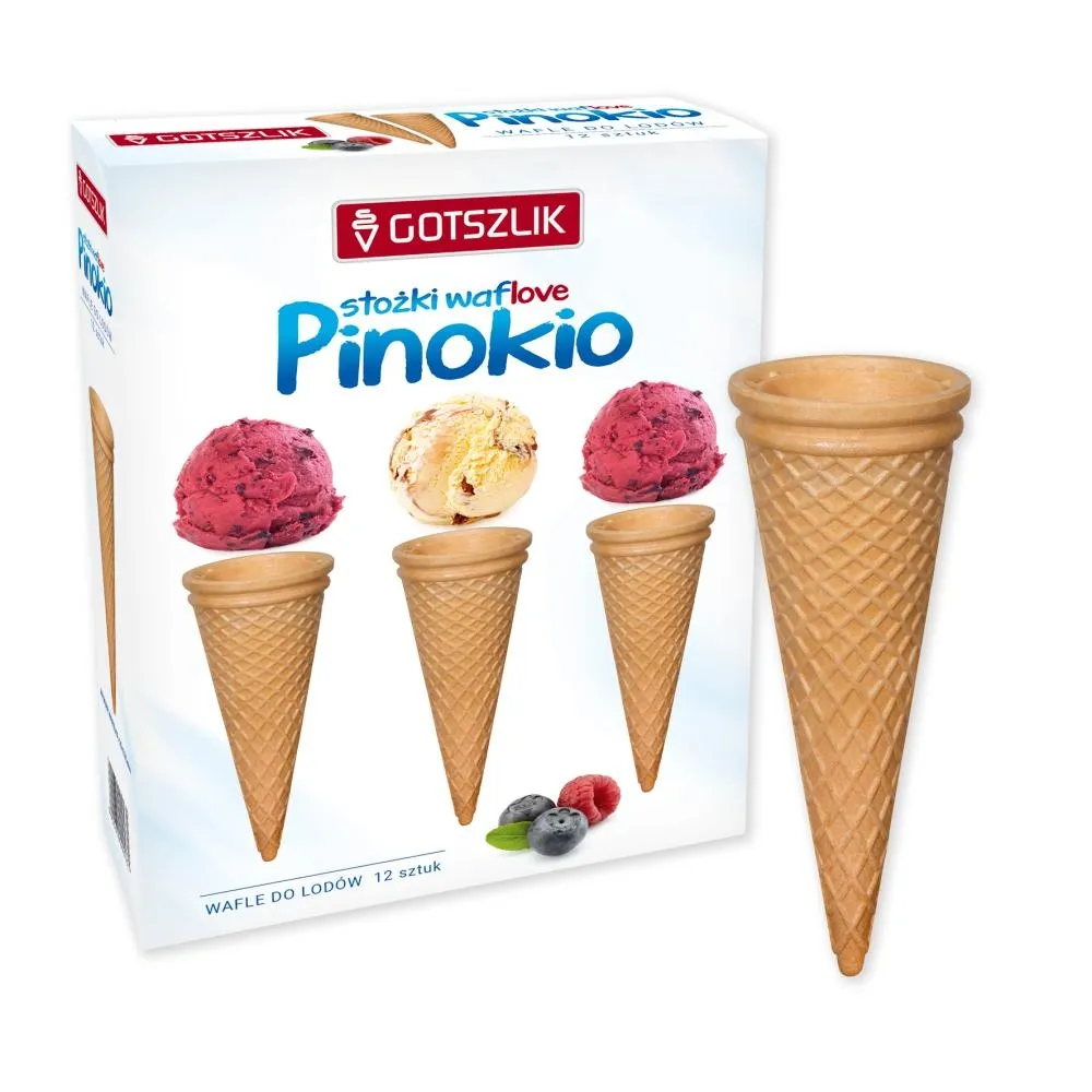 Stożki waflowe Pinokio 62 g (12 sztuk)