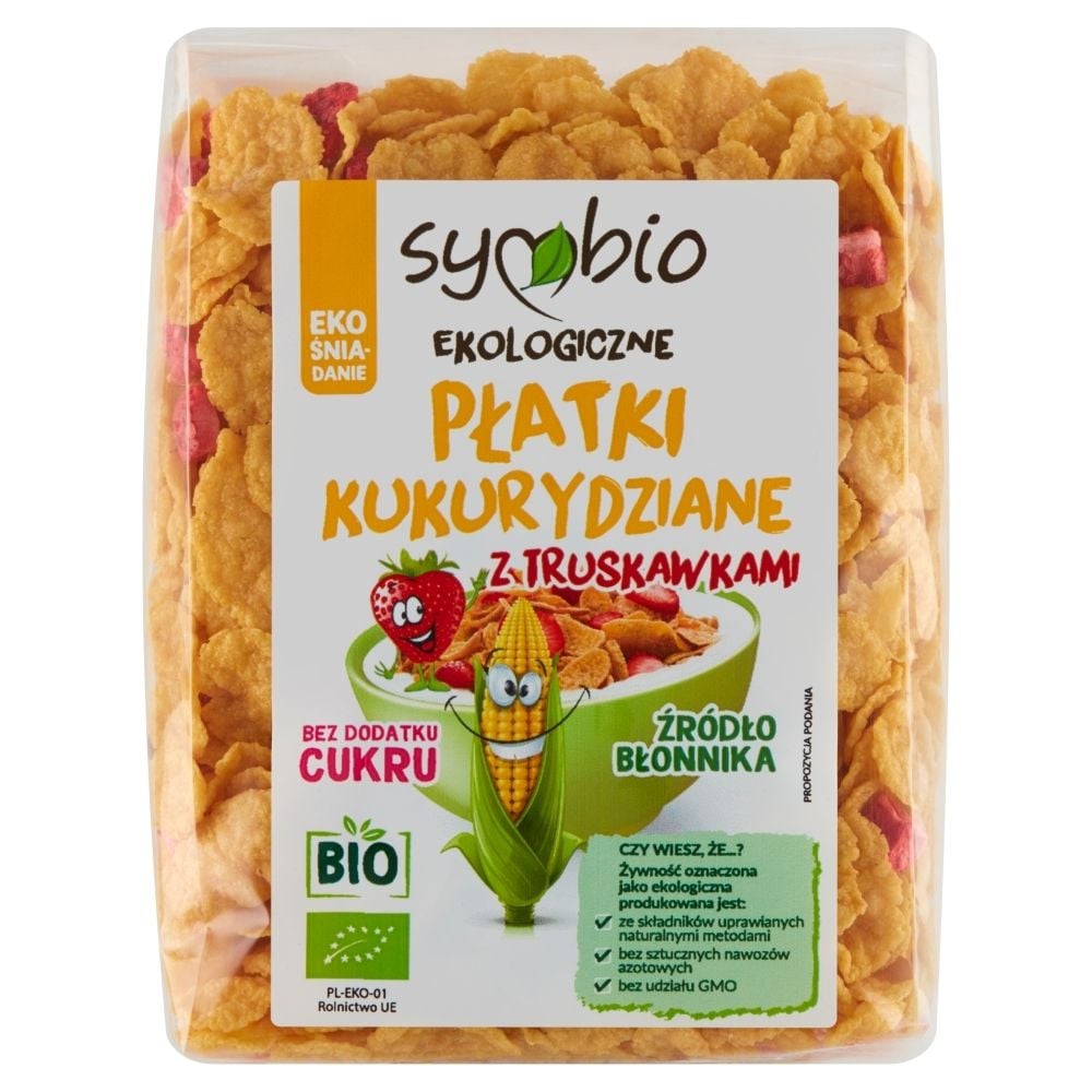 Symbio Ekologiczne płatki kukurydziane z truskawkami 170 g