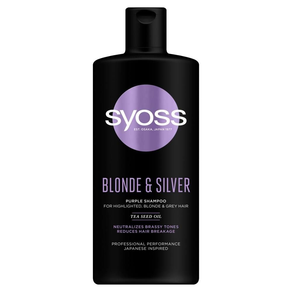 Syoss Blonde & Silver Purple Szampon do włosów blond i siwych neutralizujący żółte tony 440 ml