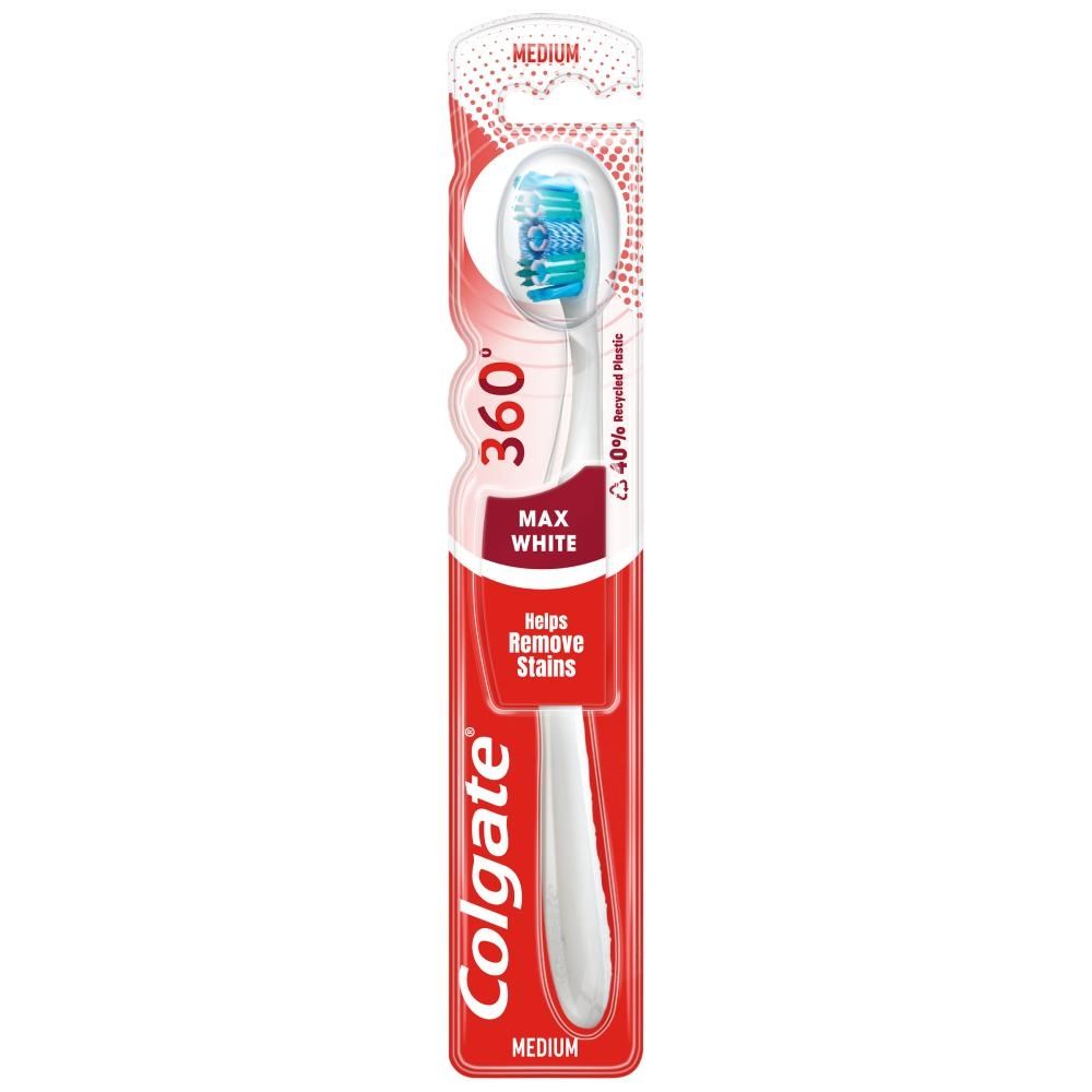 Szczoteczka do zębów Colgate 360 Max White średnia