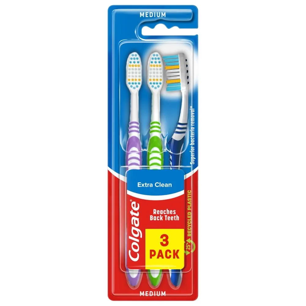 Szczoteczka do zębów Colgate Extra Clean 3-pack średnia