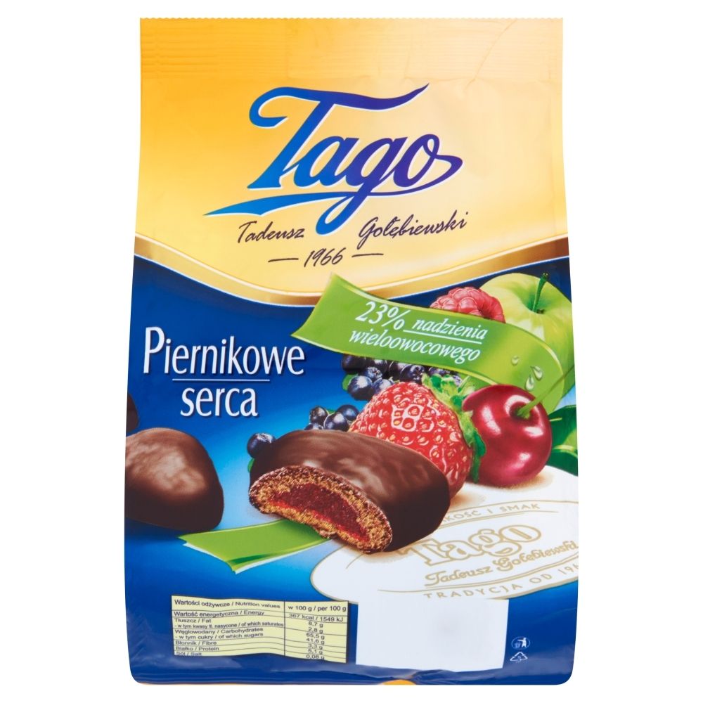 Tago Piernikowe serca z nadzieniem wieloowocowym 160 g