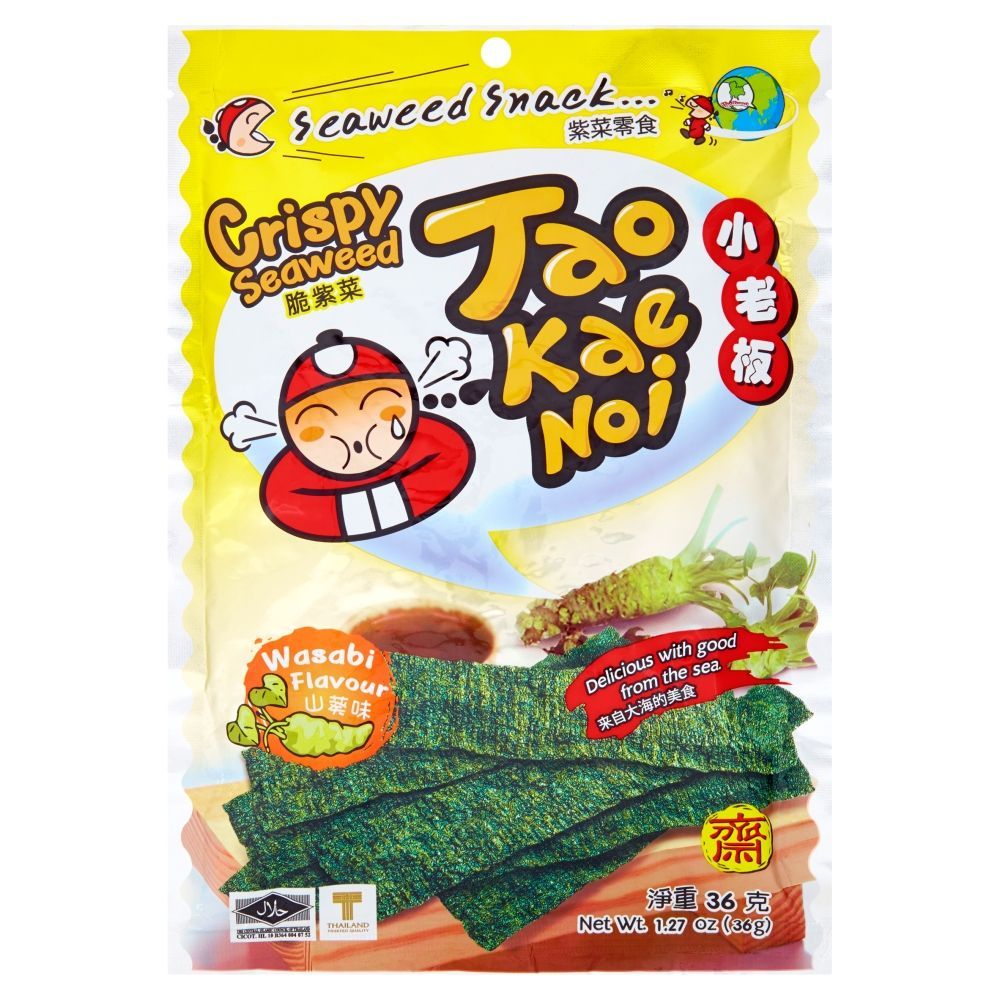 Tao Kae Noi Chrupiące algi morskie o smaku wasabi 36 g