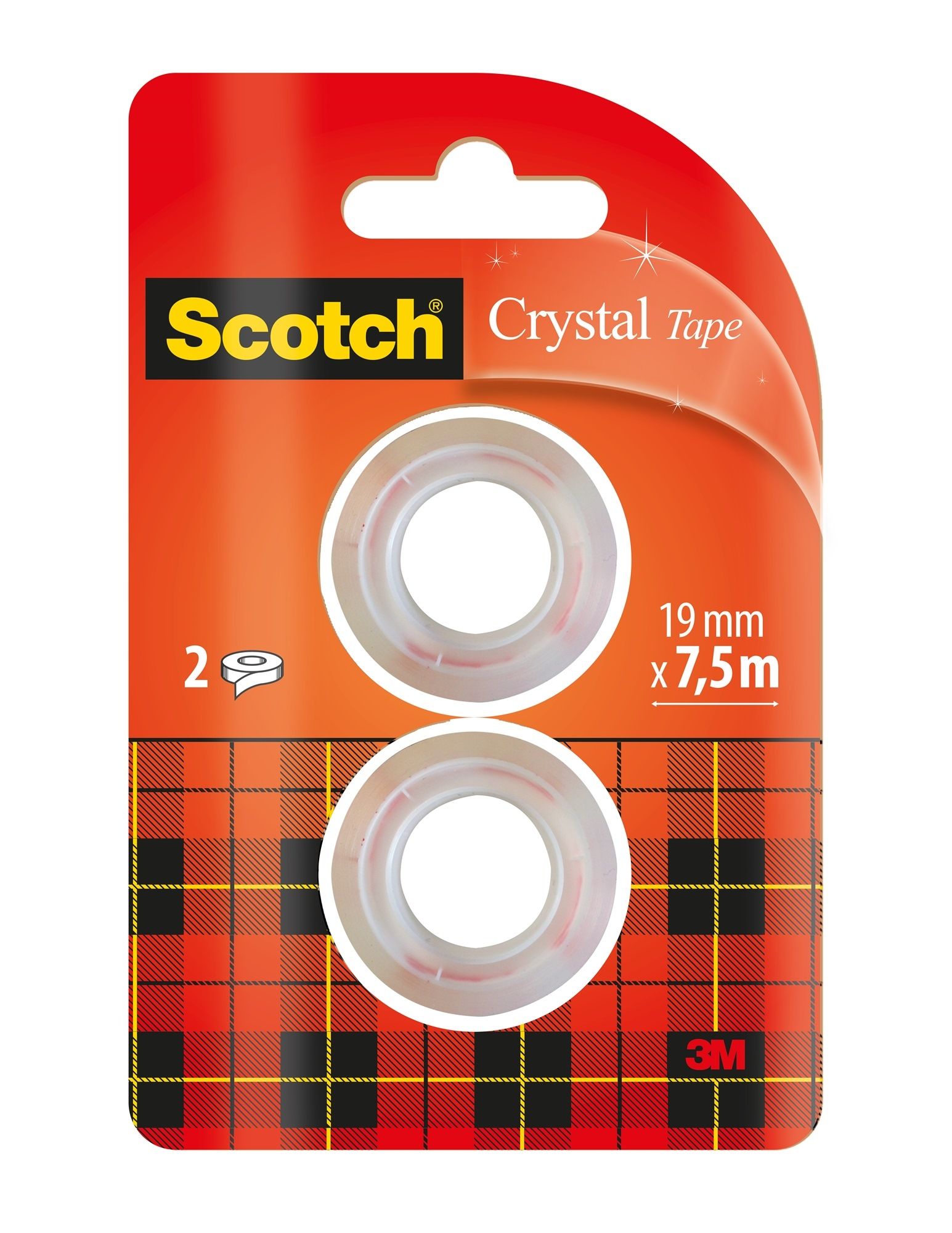 Taśma klejąca Scotch® Crystal, 2 rolki 19mm x 7,5m