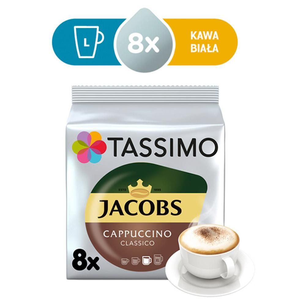 Tassimo Jacobs Cappuccino Classico Kawa w kapsułkach 8 sztuk i mleko 8 sztuk 260 g