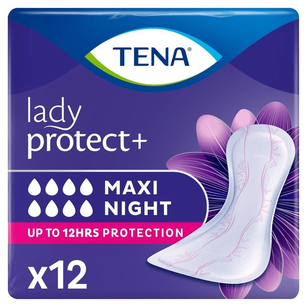 TENA Lady Protect+ Maxi Night Specjalistyczne podpaski na noc 12 sztuk