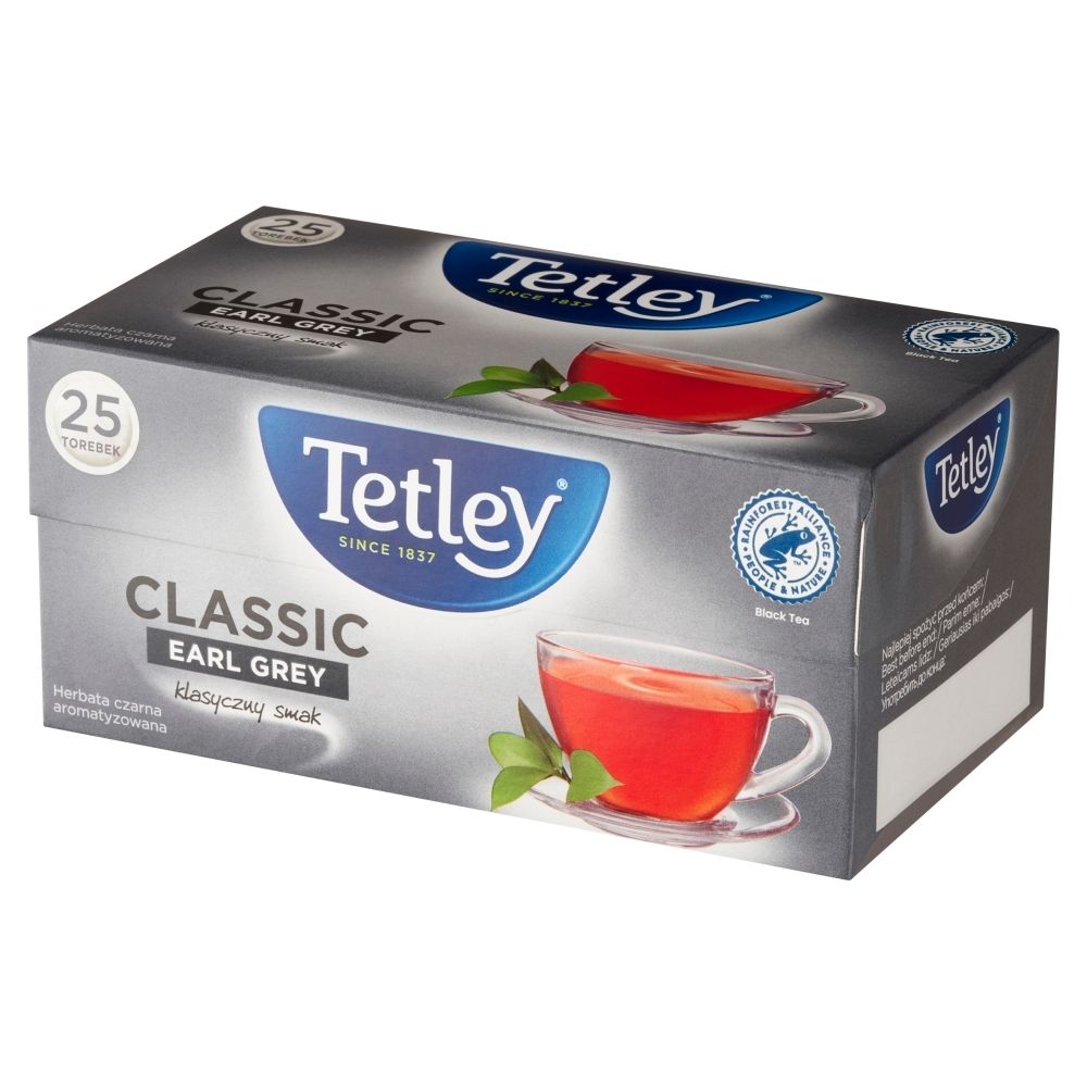 Tetley Classic Earl Grey Herbata czarna aromatyzowana 37,5 g (25 x 1,5 g)