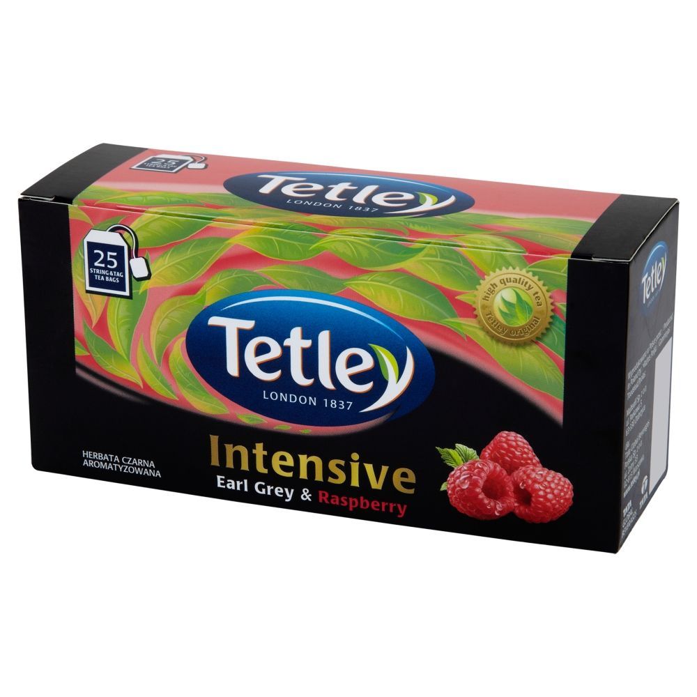 Tetley Intensive Earl Grey and Raspberry Herbata czarna aromatyzowana 50 g (25 torebek)