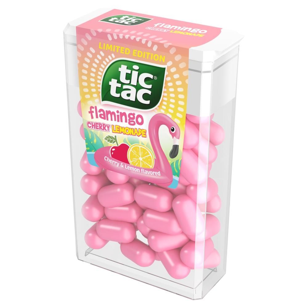 Tic Tac Flamingo Drażetki o smaku wiśniowym i cytrynowym 54 g