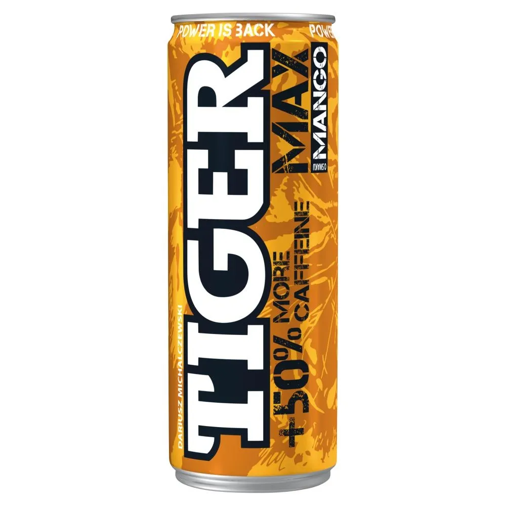 Tiger Max Gazowany napój energetyzujący o smaku mango 250 ml