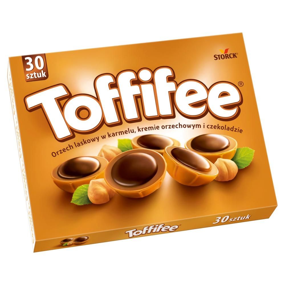 Toffifee Orzech laskowy w karmelu kremie orzechowym i czekoladzie 250 g (30 sztuk)