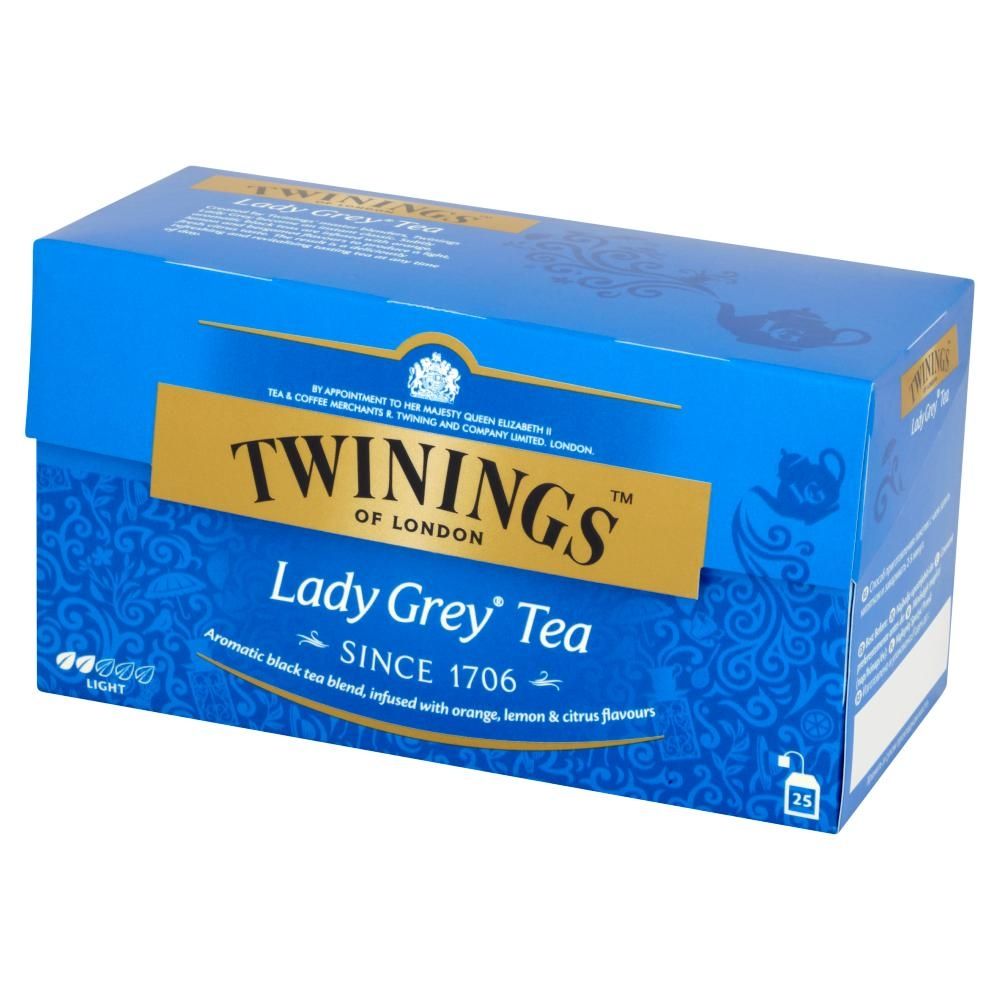 Twinings Lady Grey Czarna herbata z aromatem owoców cytrusowych 50 g (25 torebek)