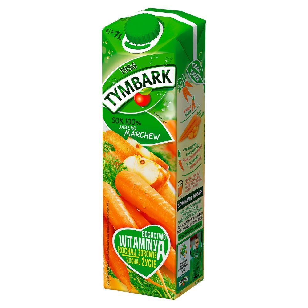 Tymbark Jabłko marchew Sok 100% 1 l