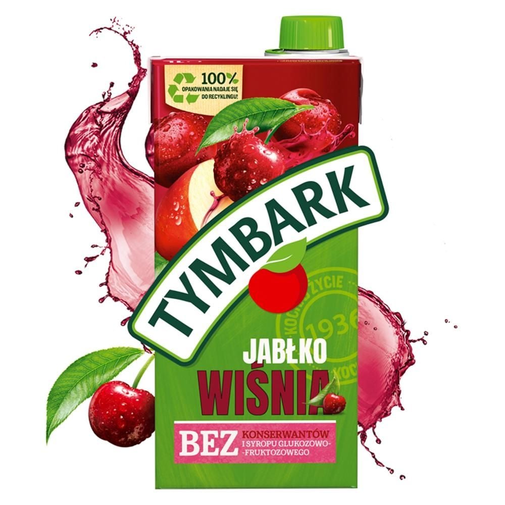 Tymbark Napój owocowy jabłko wiśnia 1 l