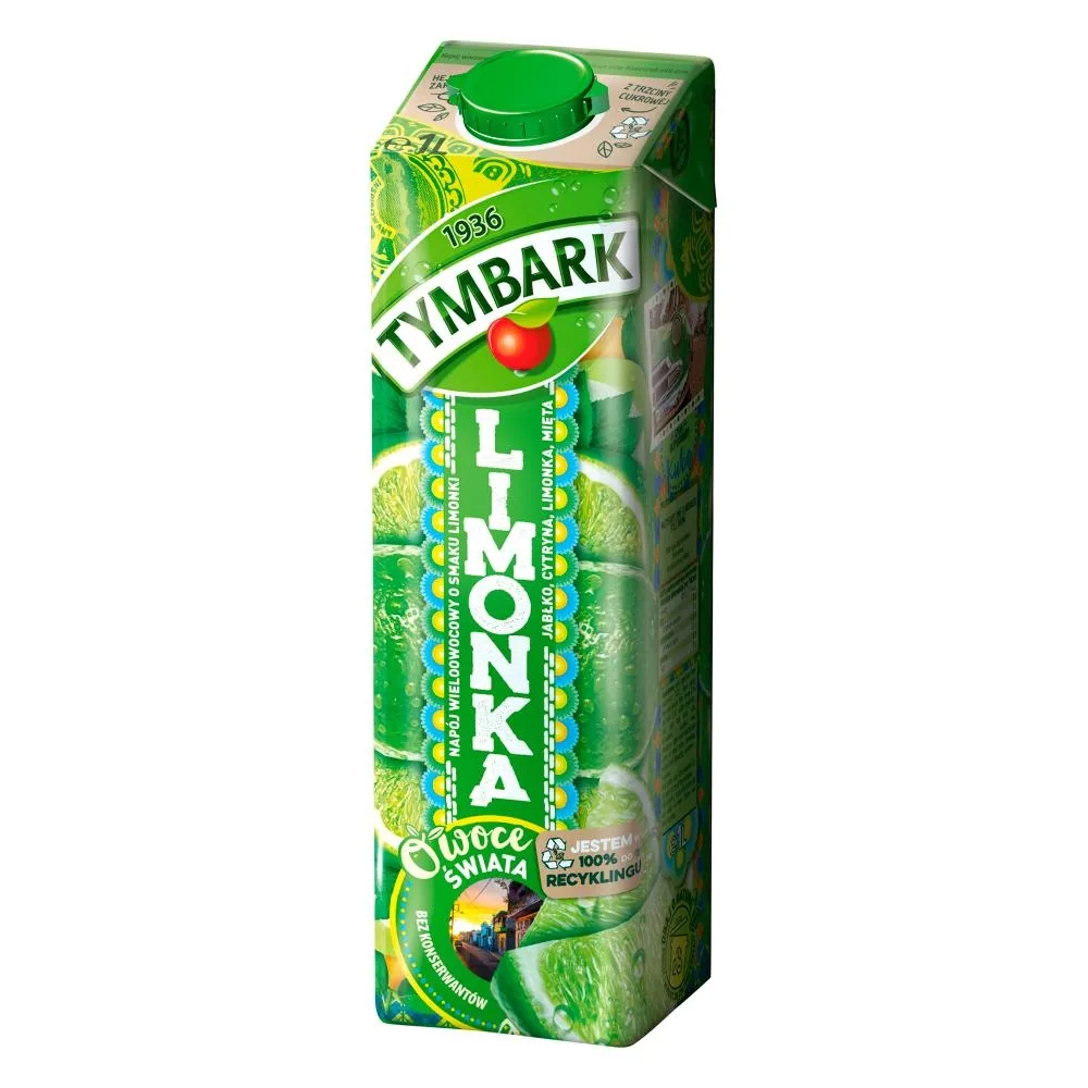 Tymbark Owoce Świata Napój wieloowocowy limonka 1 l