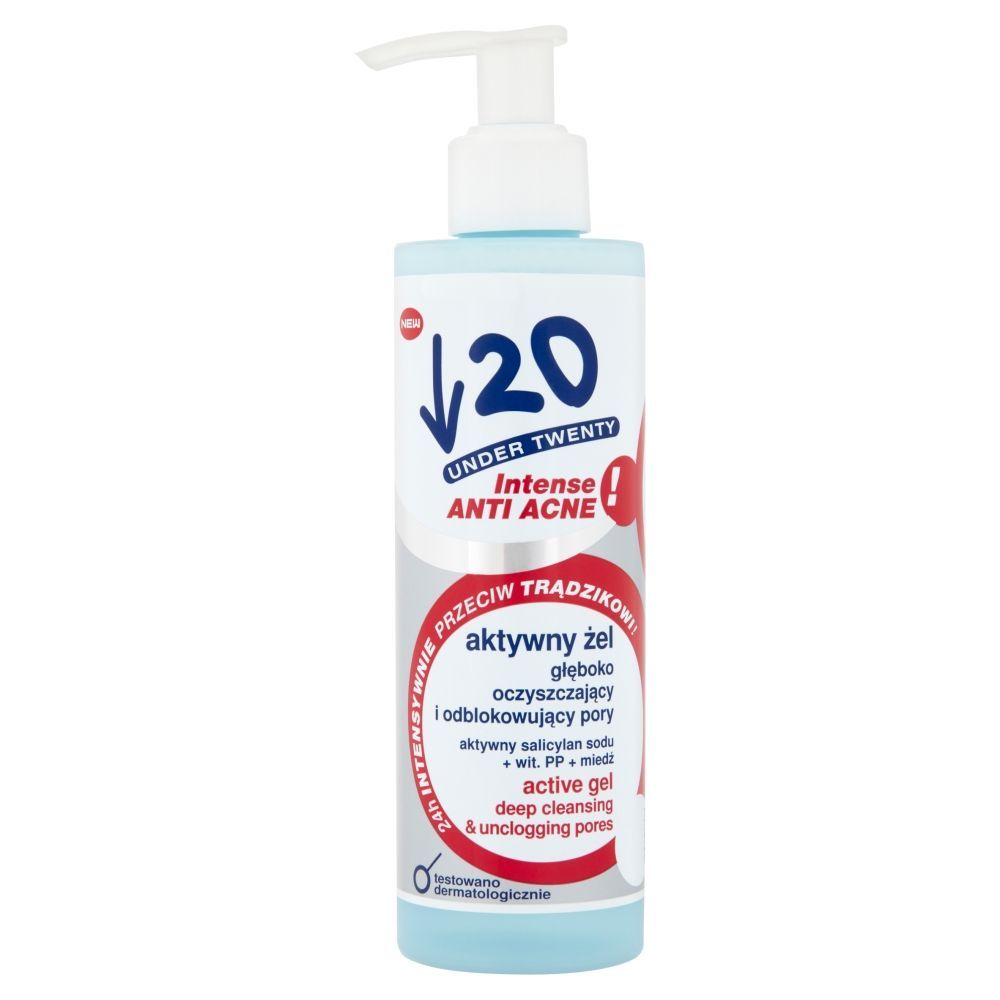 Under Twenty Intense Anti! Acne Aktywny żel głęboko oczyszczający i odblokowujący pory 200 ml