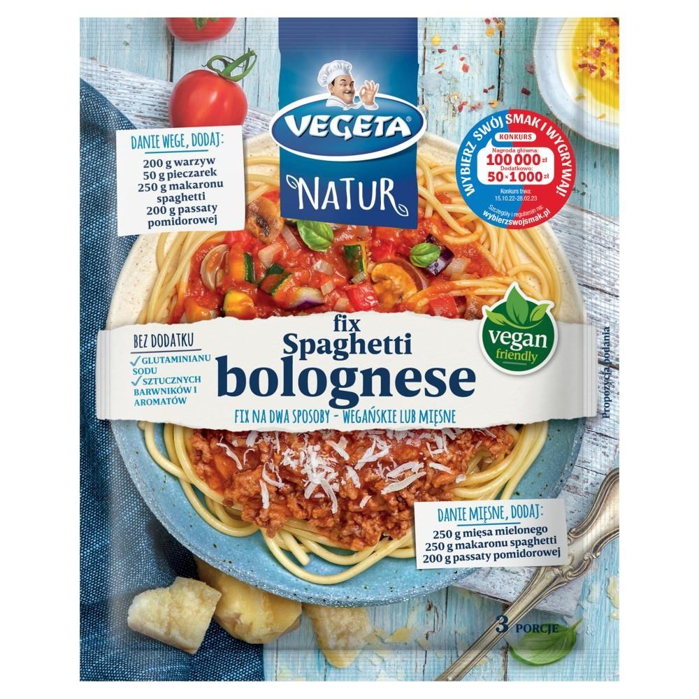 Vegeta Natur Mieszanka warzyw ziół i przypraw do dań spaghetti bolognese 45 g