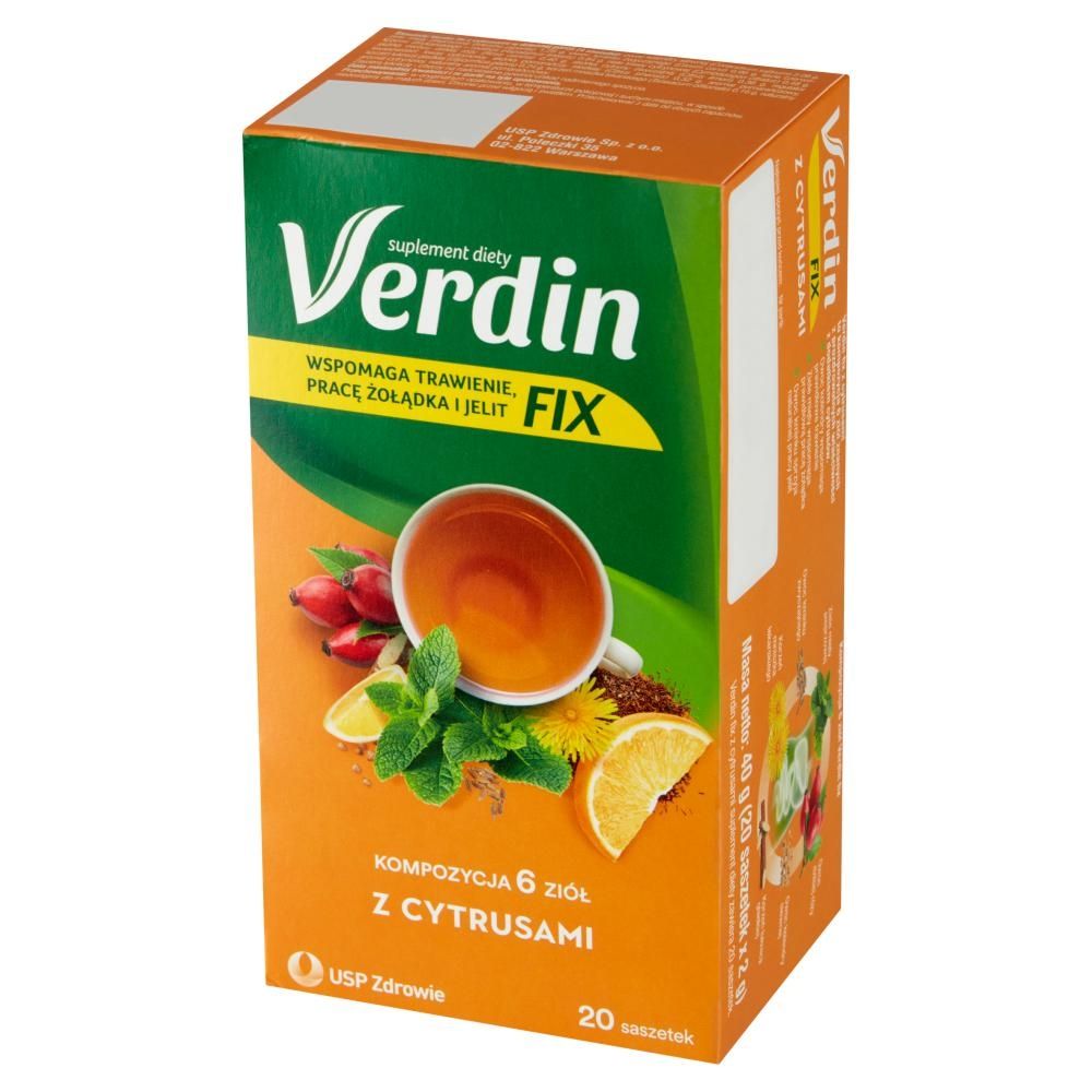 Verdin Fix Suplement diety kompozycja 6 ziół z cytrusami 40 g (20 x 2 g)