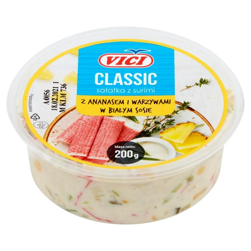 Vici Classic Sałatka surimi z ananasem i warzywami w białym sosie 200 g