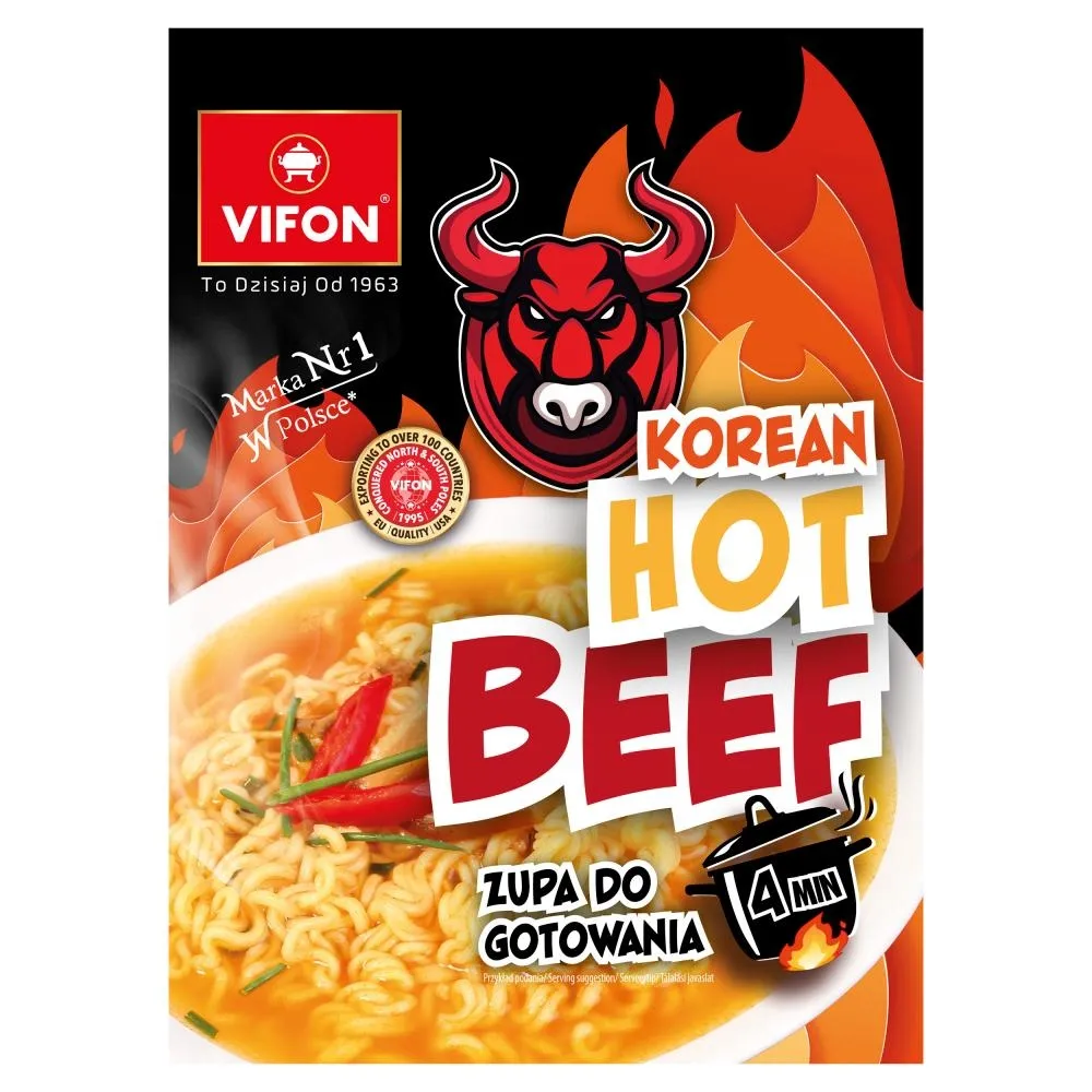 Vifon Korean Hot Beef Zupa do gotowania 105 g