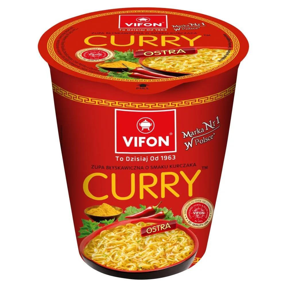 Vifon Zupa błyskawiczna o smaku kurczaka curry 60 g