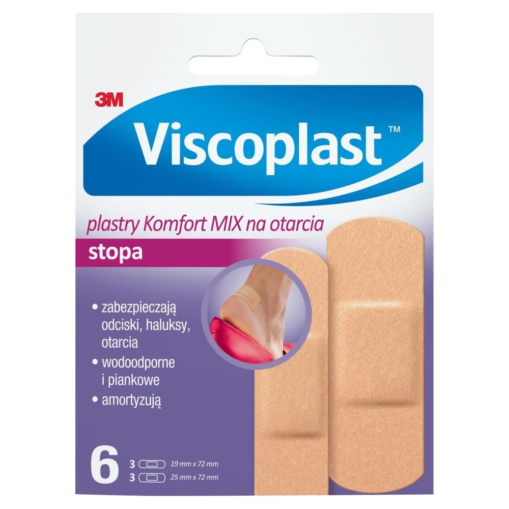 Viscoplast Plastry komfort mix na otarcia 72 mm x 25 mm 6 sztuk