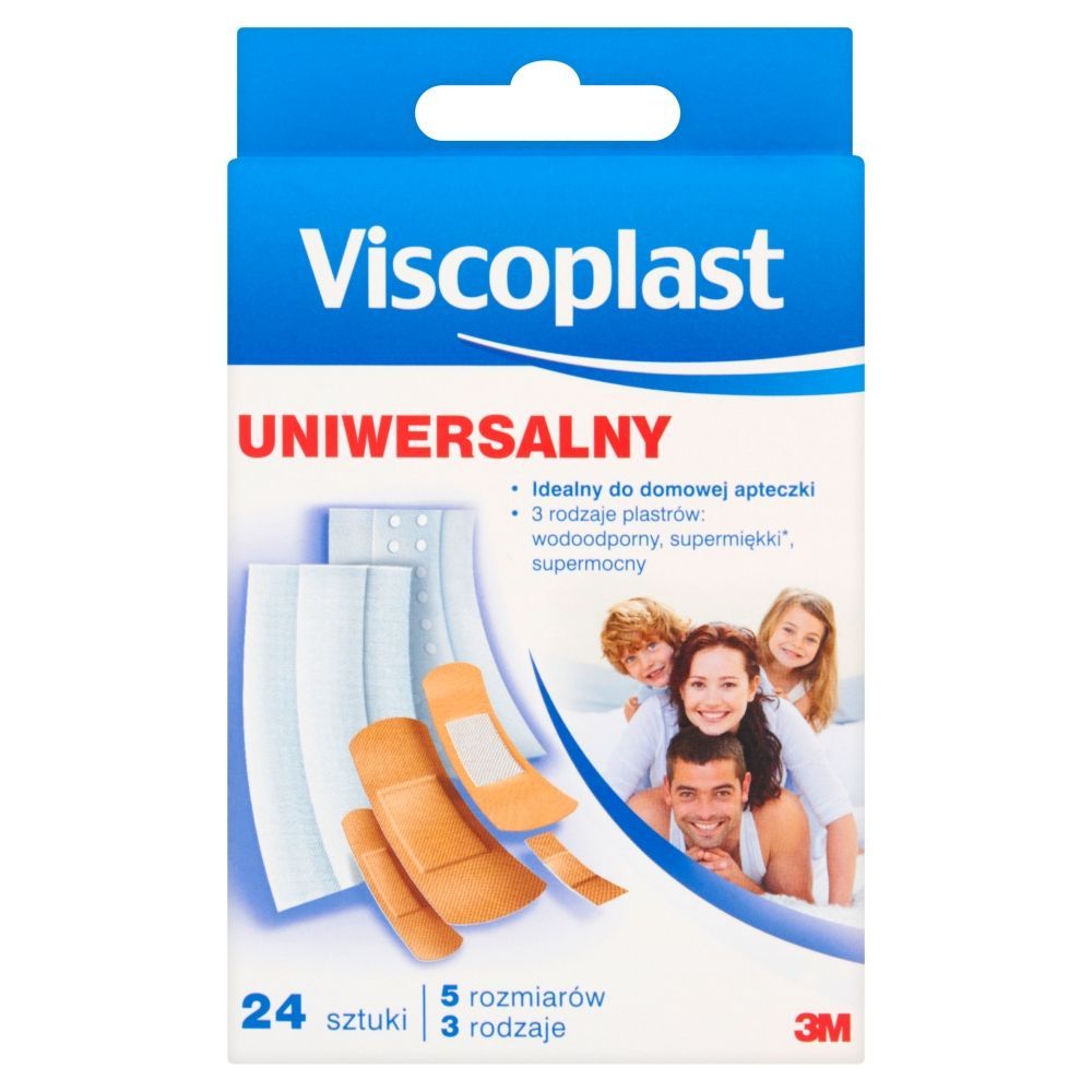 Viscoplast Uniwersalny Zestaw plastrów z opatrunkiem 24 sztuki