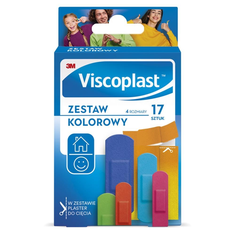 Viscoplast Zestaw plastrów kolorowy 4 rozmiary 17 sztuk