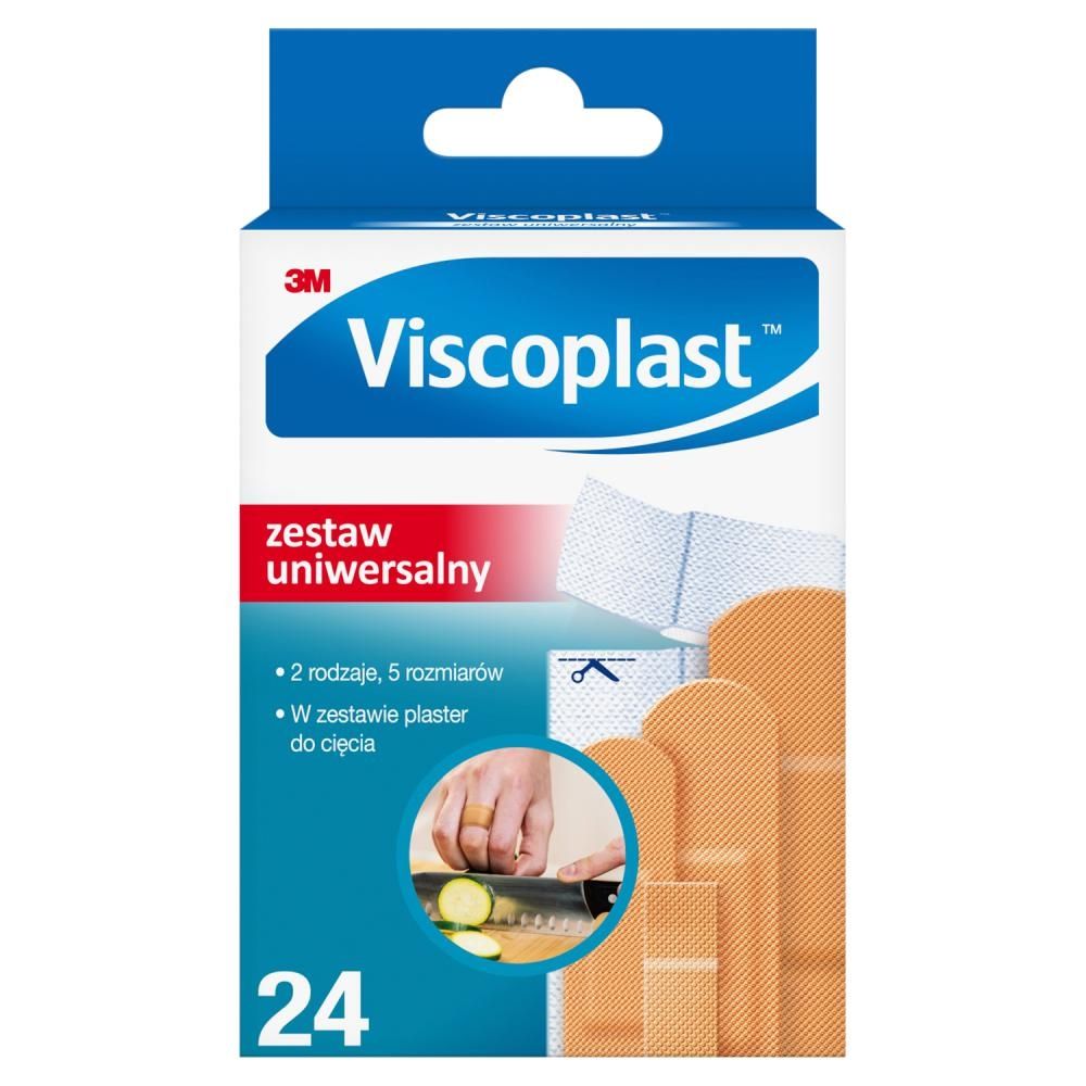 Viscoplast Zestaw plastrów uniwersalny 5 rozmiarów 24 sztuki