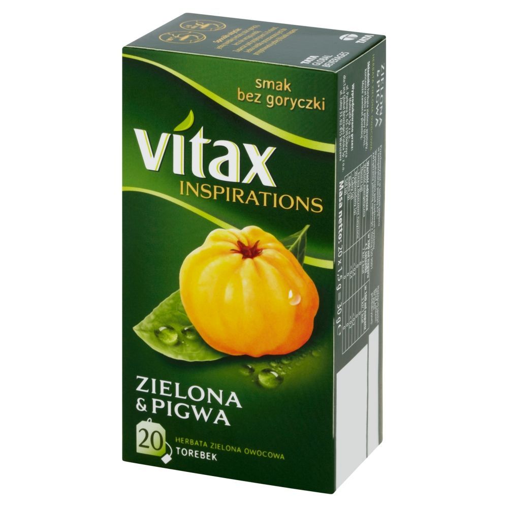 Vitax Inspirations Zielona and Pigwa Herbata zielona owocowa 30 g (20 torebek)