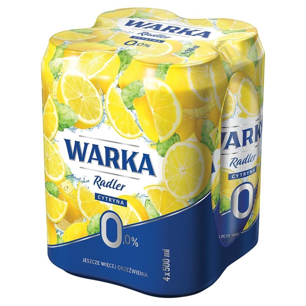 Warka Radler Bezalkoholowy napój piwny cytryna 4 x 500 ml