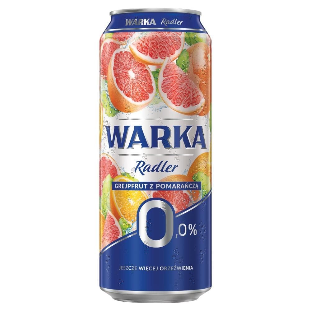 Warka Radler Bezalkoholowy napój piwny grejpfrut z pomarańczą 500 ml