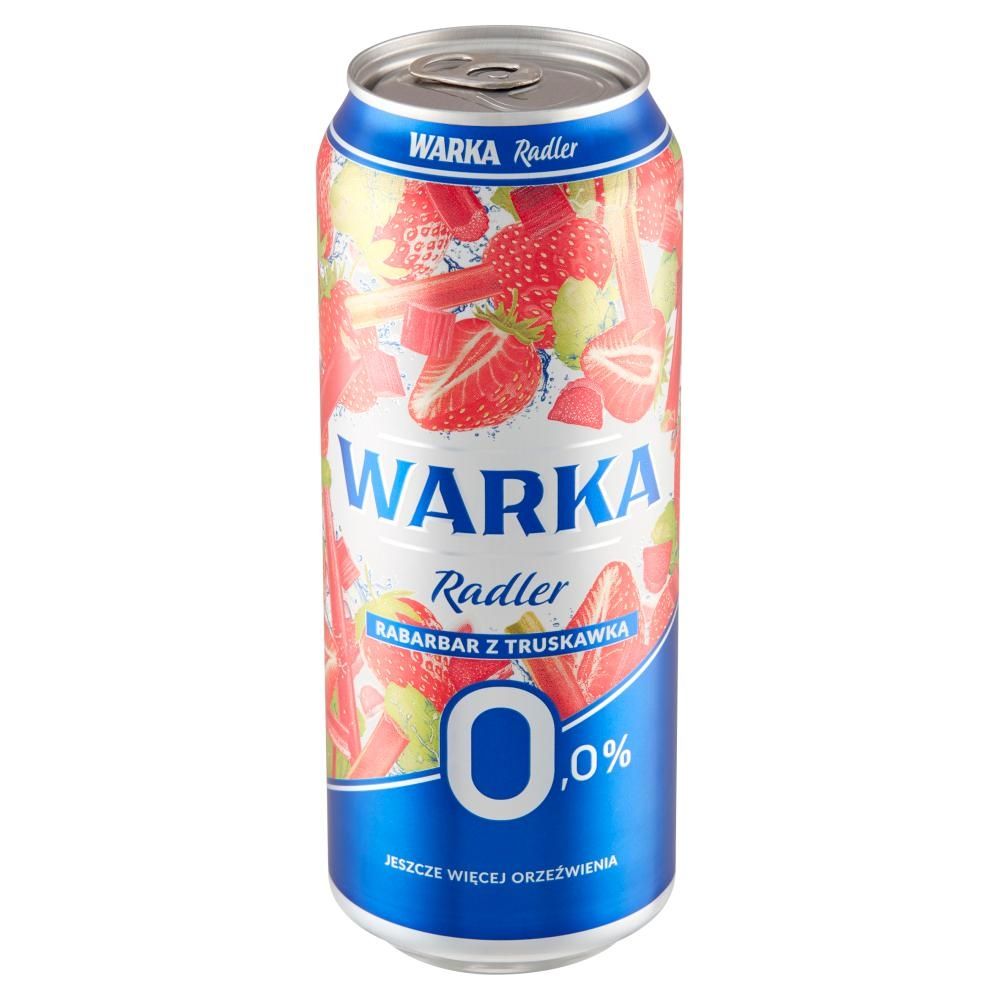 Warka Radler Bezalkoholowy napój piwny rabarbar z truskawką 500 ml