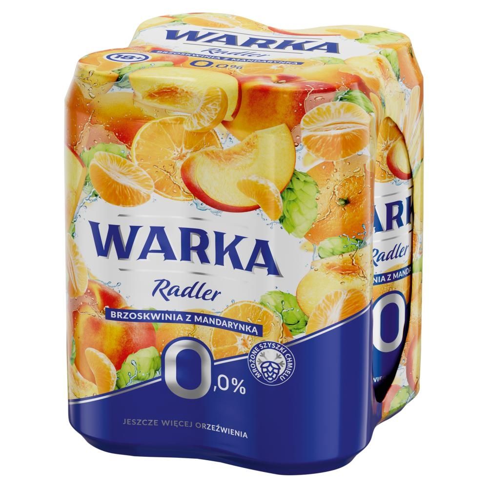 Warka Radler Piwo bezalkoholowe brzoskwinia z mandarynką 4 x 500 ml