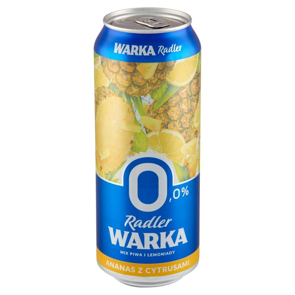 Warka Radler Piwo bezalkoholowe z lemoniadą o smaku ananasa z cytrusami 500 ml