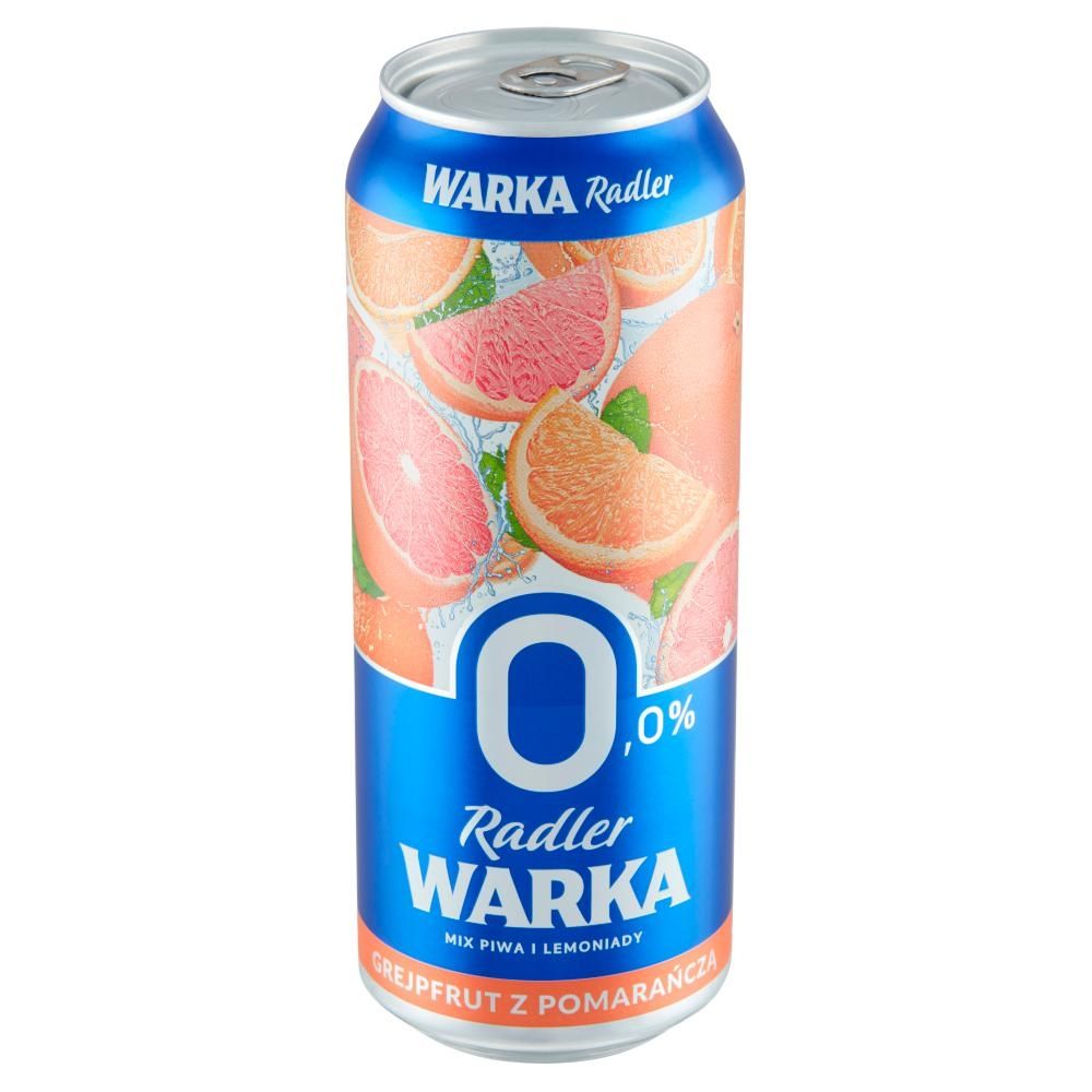 Warka Radler Piwo bezalkoholowe z lemoniadą o smaku grejpfruta i pomarańczy 500 ml