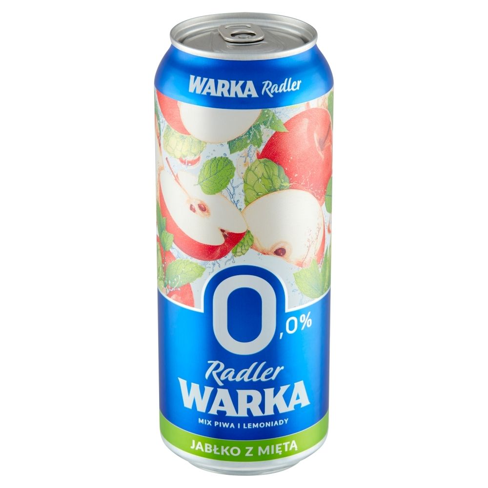 Warka Radler Piwo bezalkoholowe z lemoniadą o smaku jabłka z miętą 500 ml