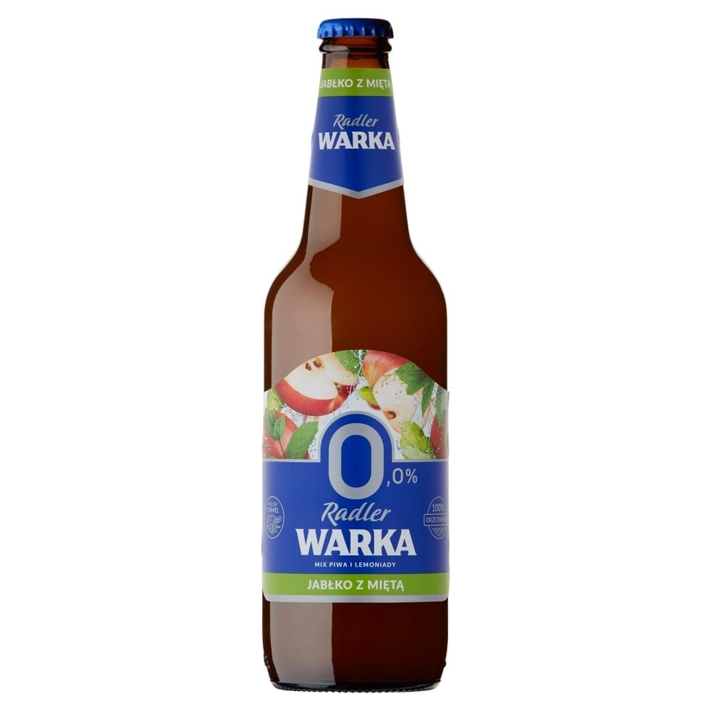 Warka Radler Piwo bezalkoholowe z lemoniadą o smaku jabłka z miętą 500 ml