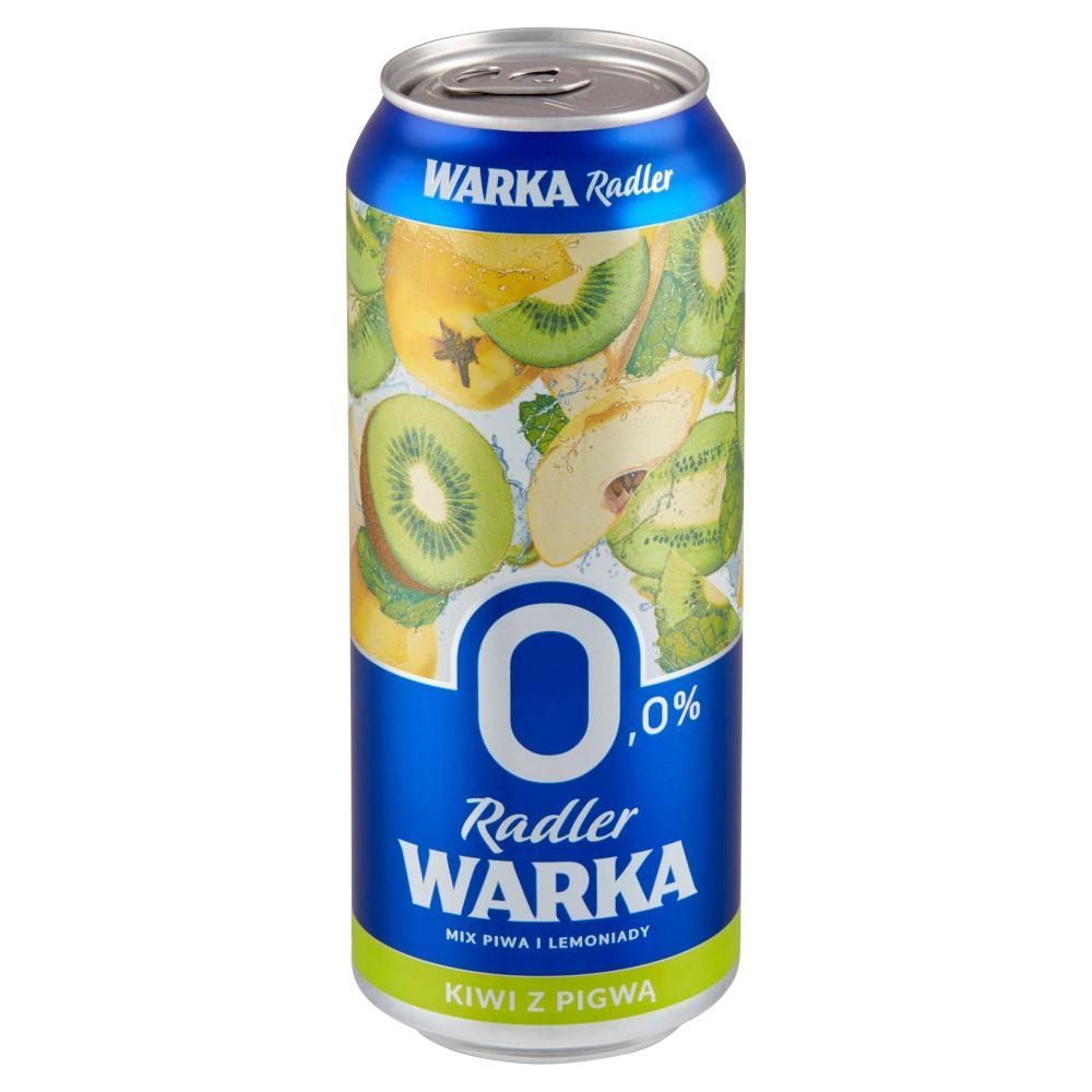 Warka Radler Piwo bezalkoholowe z lemoniadą o smaku kiwi z pigwą 500 ml