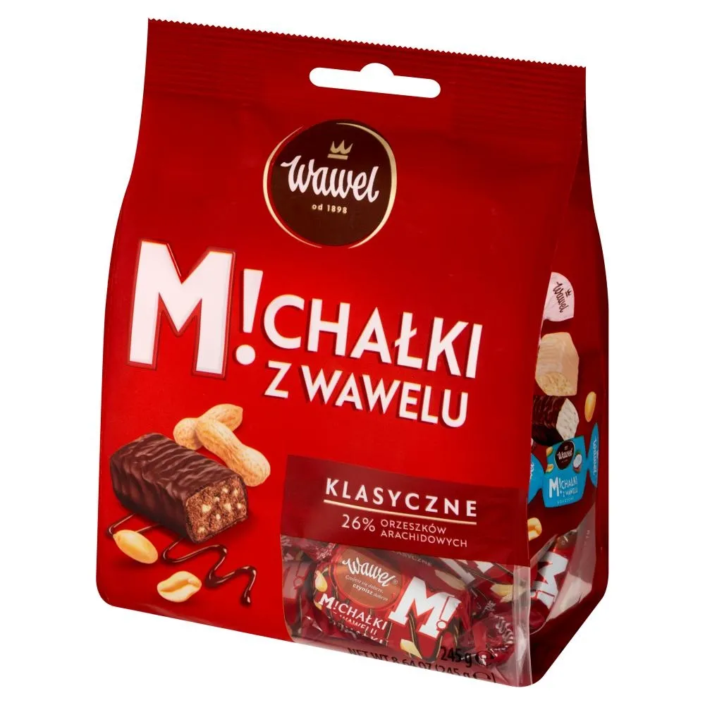 Wawel Michałki z Wawelu Cukierki w czekoladzie klasyczne 245 g