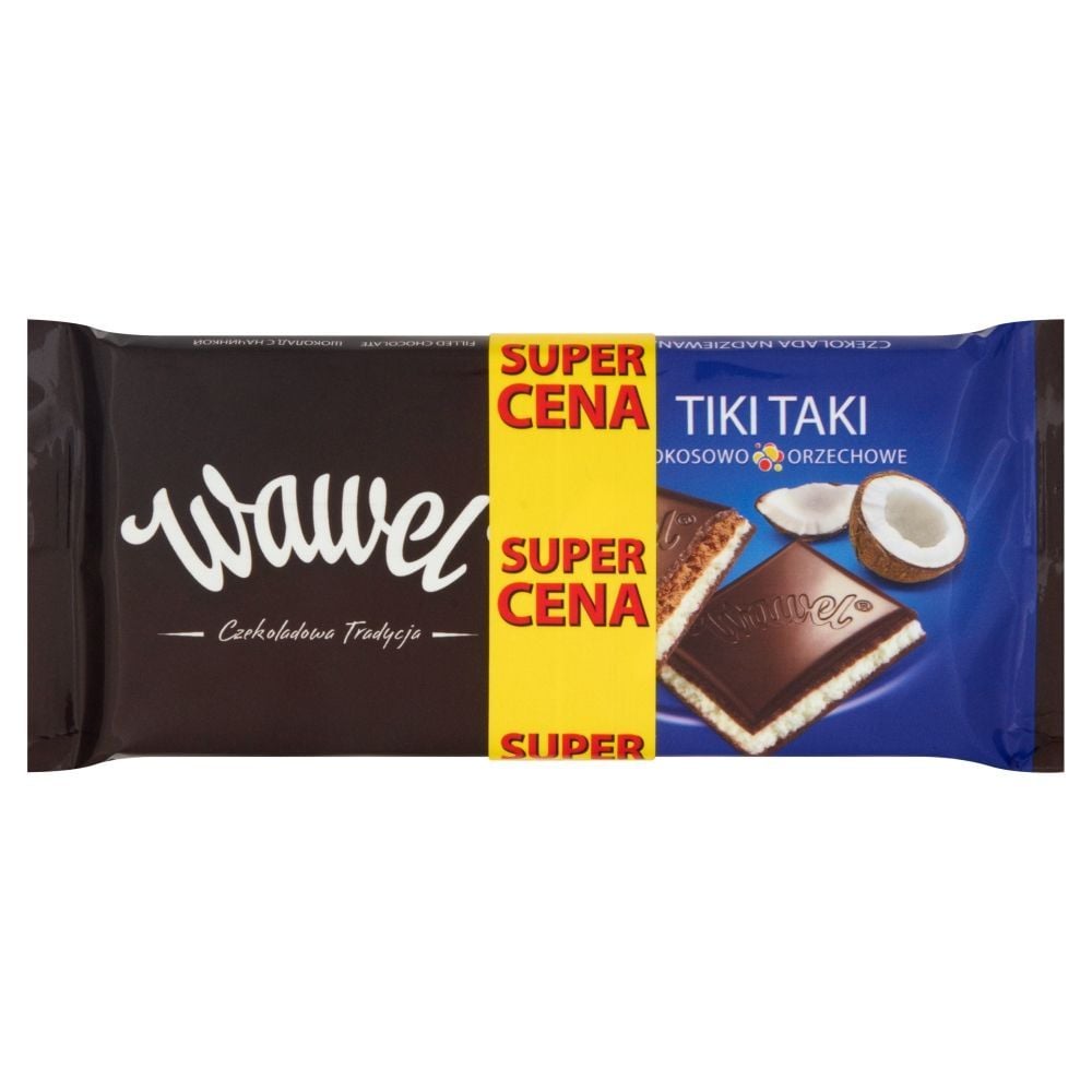 Wawel Tiki Taki kokosowo-orzechowe Czekolada nadziewana 2 x 100 g