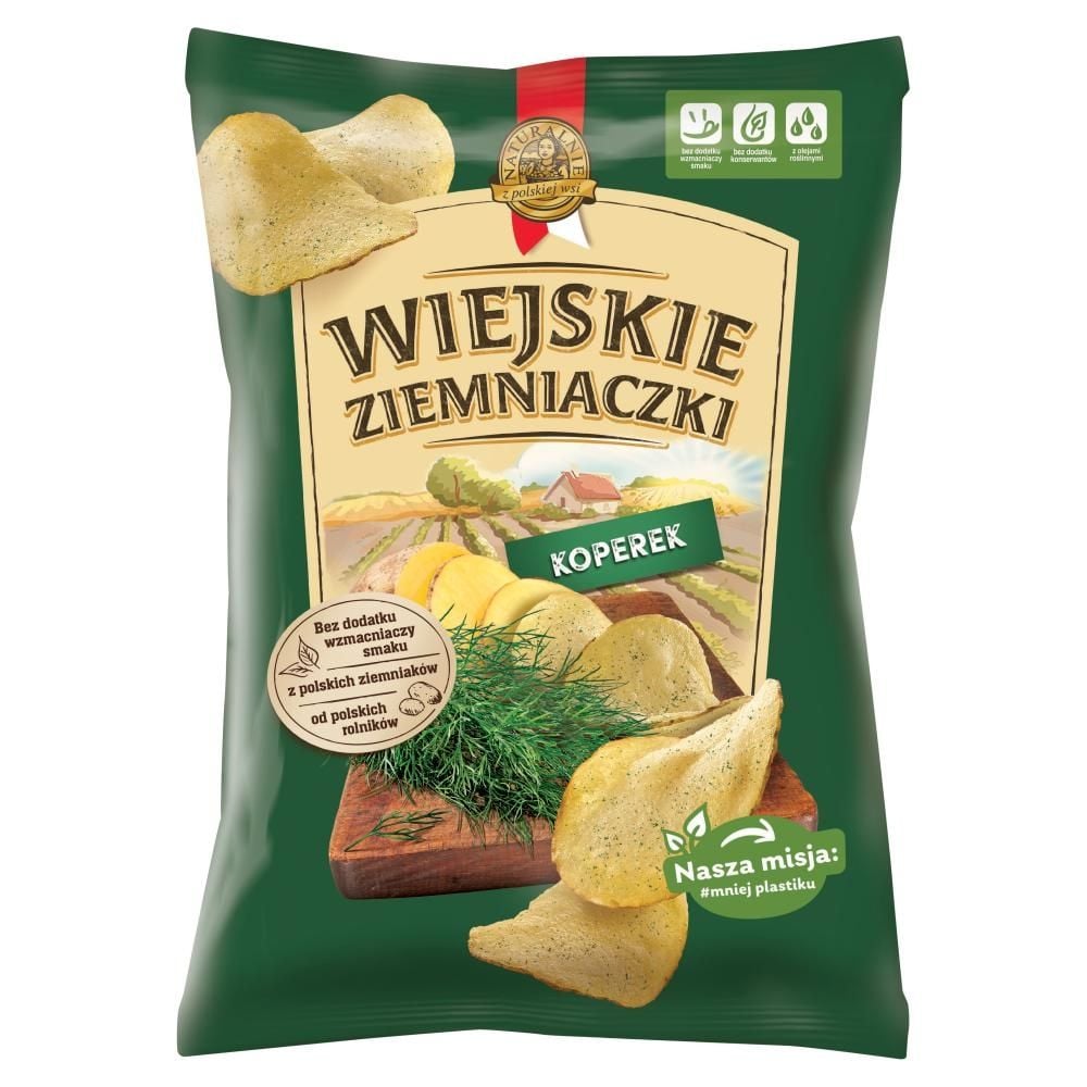 Wiejskie Ziemniaczki Chipsy ziemniaczane koperek 130 g