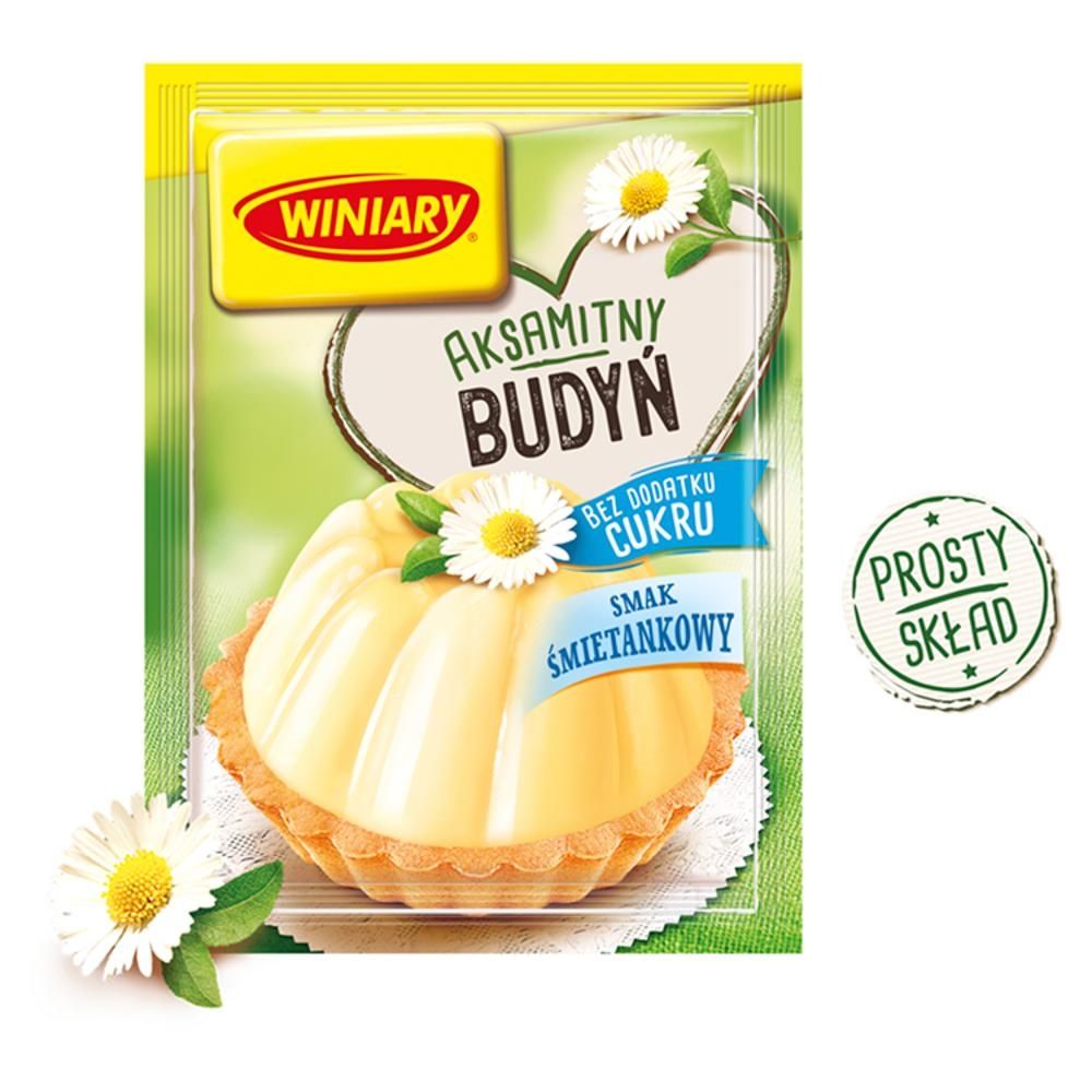 Winiary Budyń bez dodatku cukru smak śmietankowy 35 g