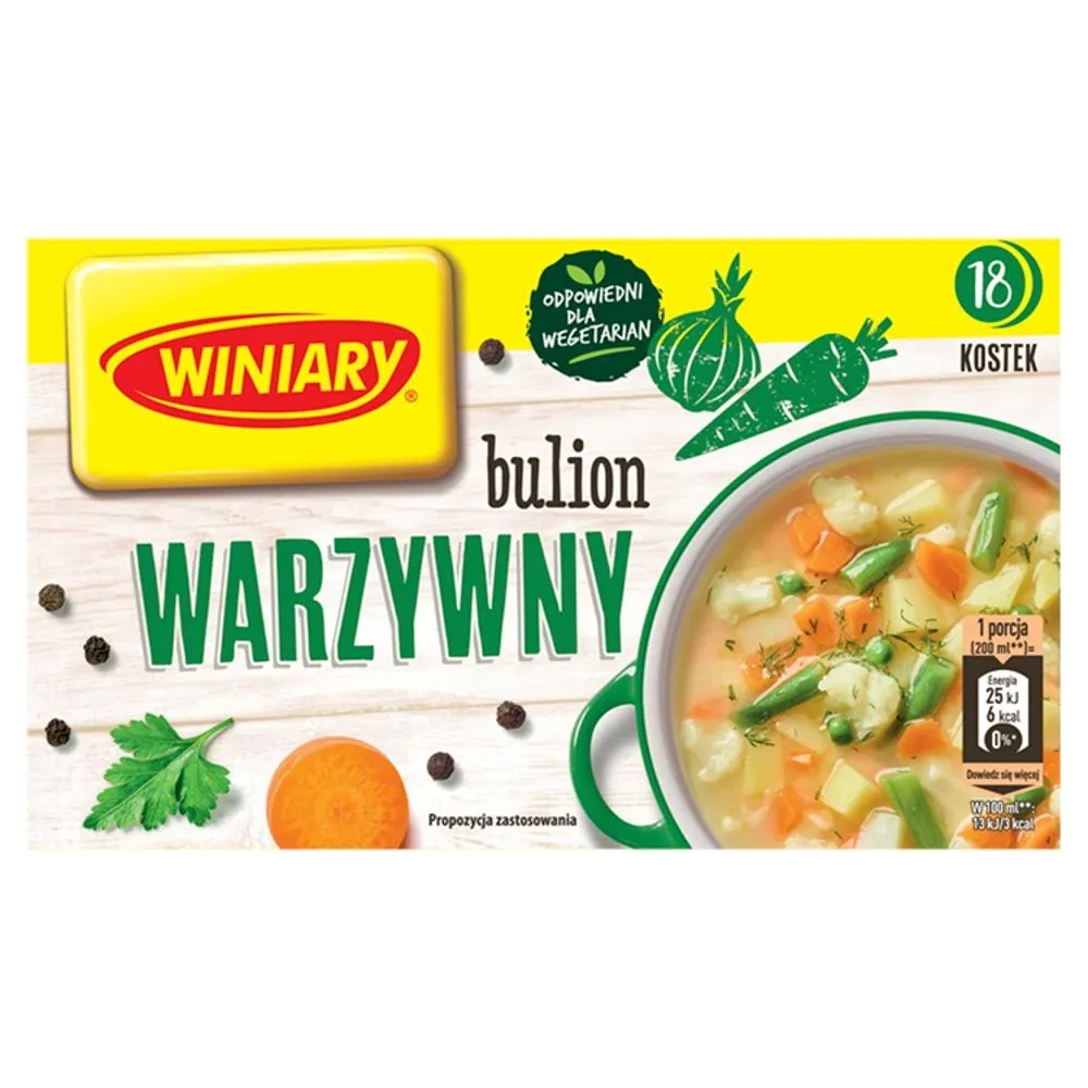 Winiary Bulion warzywny 180 g (18 sztuk)