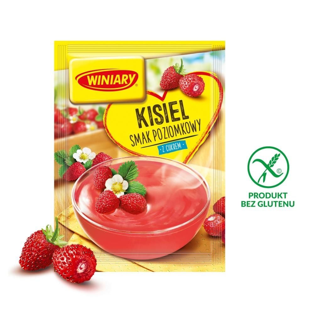 Winiary Kisiel z cukrem smak poziomkowy 77 g