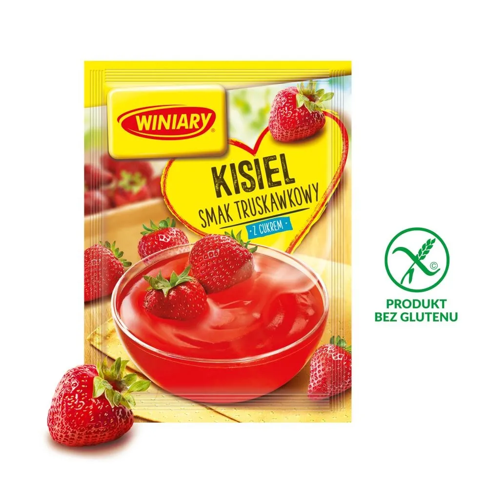 Winiary Kisiel z cukrem smak truskawkowy 77 g