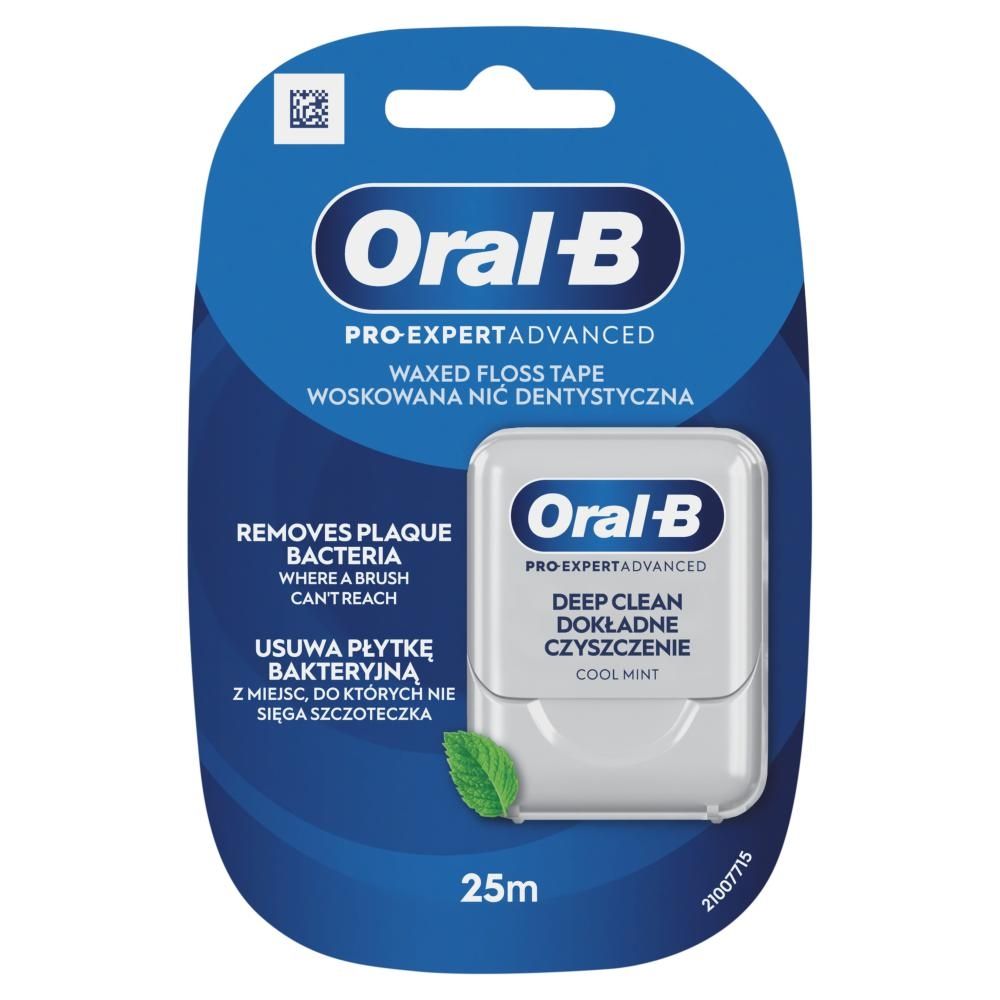 Woskowana nić dentystyczna Oral-B Pro-Expert Advanced – głęboko oczyszcza – miętowy smak – 25 m