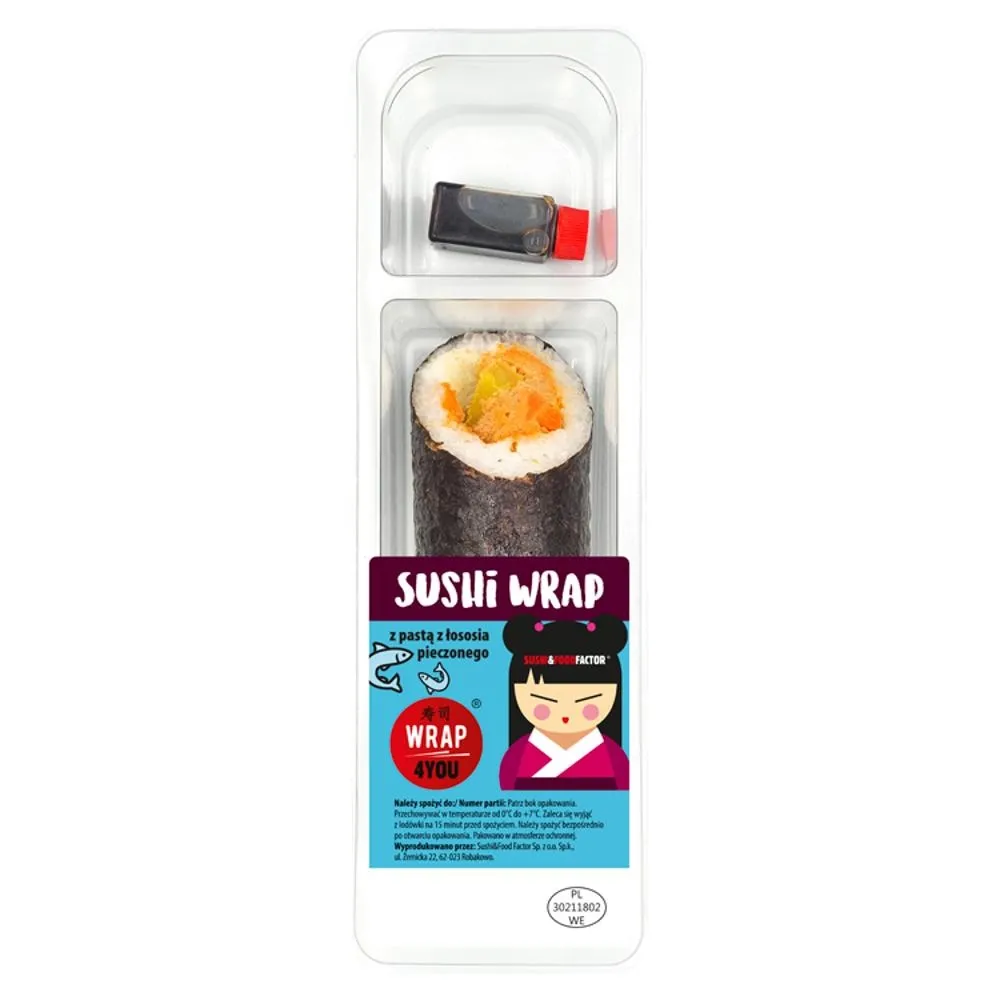 Wrap4You Sushi wrap z pastą z łososia pieczonego 150 g