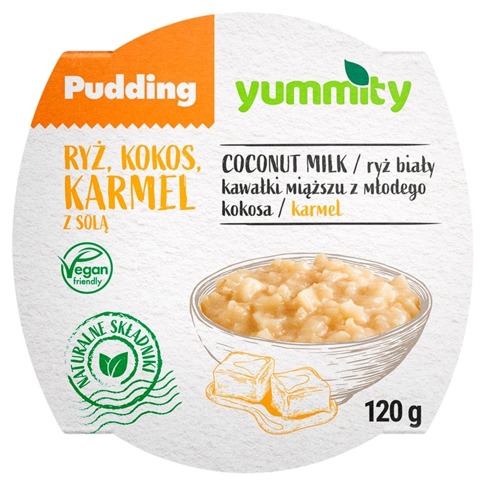 Yummity Bezglutenowy pudding ryżowy z kokosem i solonym karmelem 120 g