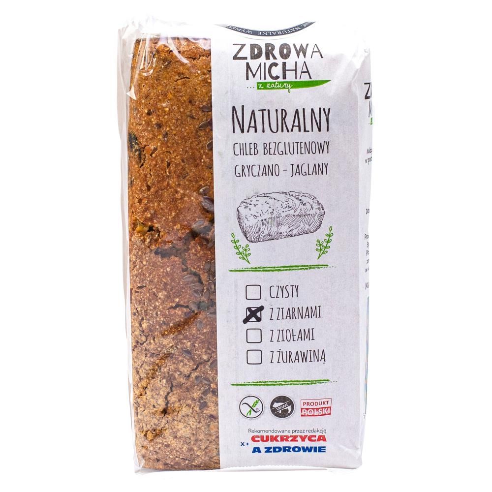 Zdrowa Micha Naturalny chleb bezglutenowy gryczano-jaglany z ziarnami 600 g